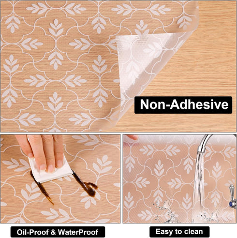 Cooyes Shelf Liner Drawer Liners, Non Adhesive Cabinet Liner, EVA Waterproof Non-Slip Refrigerator Liners for Kitchen,