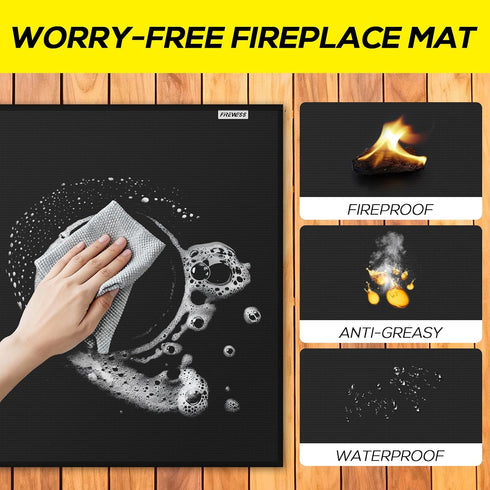 42x24 inches Hearth Rugs for Fireplaces Fire Resistant Mat, Fireproof Fireplace Mat Hearth Area Rug, Hearth Pad