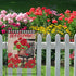 Welcome Spring Geranium Red Flower Decorative House Flag, Black White Buffalo Plaid Floral Pot Chair Garden Decor 28x40