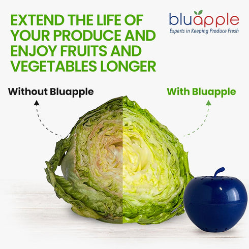 Bluapple Produce Saver Ethylene Gas Absorber 1 Year Combo Pack, 2 Bluapples + 8 Packets, Vegetable & Fruit Freshness