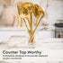 Gold Cooking Utensils Set - 5 PC Stainless Steel Kitchen Tools for Modern Cooking & Serving - Dishwasher Safe