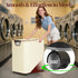 160L 3 3 LAMU Laundry Basket with Wheels, Rolling Laundry hamper with Lid and Removable Laundry Bag, Beige Large