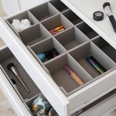 Grey Deep Drawer Organizer Box for Storage by Household Essentials | 12 in x 4 in x 3.13, Silver