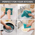 Kitinjoy 100% Cotton Kitchen Dish Cloths, 6 Pack Ultra Soft Waffle Weave Dish Towels, Teal, 12 x 12 Inches