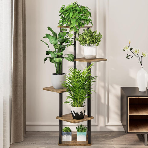 5 (5 AZERPIAN Plant Stand Tier Indoor Metal Flower Shelf for Multiple Plants Corner Tall Flower Holders for Patio