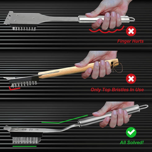 2PCS GRILLART Grill Brush and Scraper Replacement Head