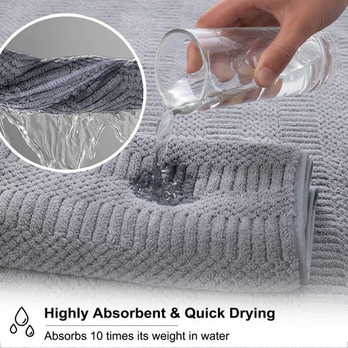 8 Set-2 Sheets,2 Towels,4 Washcloths-600GSM Piece Oversized Gray Bath Towel Extra Large Bath Towel Hand Soft Highly