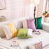 TAOSON Covers,Pack 2 18 18 Inch Velvet Throw Pillow of Soft Decorative Cushion Covers Cases Pink White Patchwork