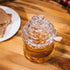 14oz Crystal Bee Honey Dish Jar with Dipper and Lid Elegant Glass Beehive Honey Pot for Rosh Hashanah, Holidays