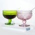 Vintage Flower Embossed Glass Footed Dessert Bowl, Ice Cream, Trifle, Salad, Candy, Cake Bowl for Home Party, 9oz-Pink
