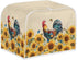 Sunflower Roosters Chickens Toaster Oven Covers, Quilted Polyester Fabric Dust-proof Cover for Small Appliances