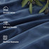 63 Inches 52x63 2 Set Navy Blue Velvet Curtains Long for Bedroom Nursery Room Darkening Thermal Insulating Window Satin