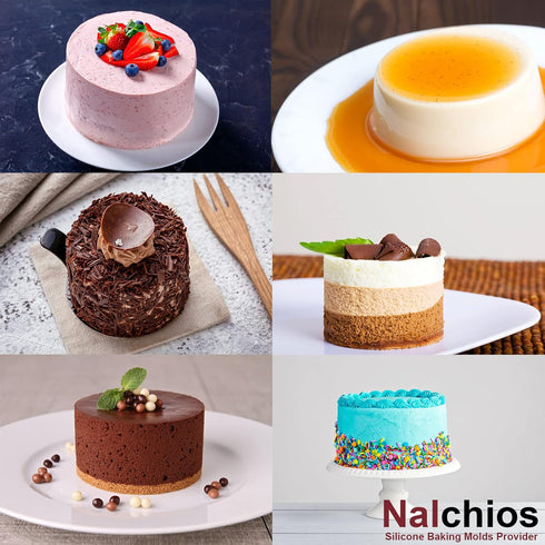 4 Inch Silicone Round Cake Pans Set of 4, Non-stick Mini Cake Pans for Layer Cake, Cheese Cake, Chocolate Cake