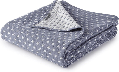Sterling Creek Dawson Star Muslin Blanket Queen Three Layers Lightweight Breathable Cotton