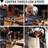 53mm Coffee Distributor, Adjustable Depth Espresso Distribution Tool with Walnut Wood Handle, Fits 54mm Breville