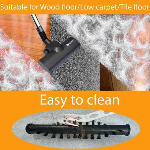 Miele Turbo Brush Head Compatible with Miele Vacuum Cleaners, Easy Pet Hair Removal for Low Carpet and Hard Floors