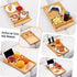 2-in-1 2 Remotes,15.35x9.84-inch Nnewvante Couch Tray, Insert & Flat Sofa Organizer Bamboo with Cup Holders,Fits Seat