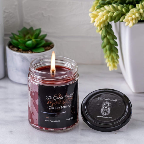 Cherry Tobacco Scented Candle - 6 Ounce Jar Candle