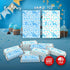 60 It's a Boy Blue Baby Shower Miniatures Candy Bar Wrapper and Stickers Decorations, Made in USA (Candy Not Included)