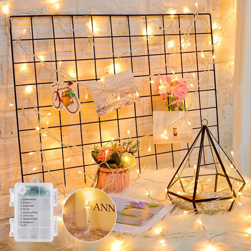 Minetom Christmas String Lights Battery Operated, 17 FT 50 LED Battery Operated