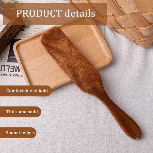 HANSGO Wooden Sourdough Spatula - 11" Dark Brown Kitchen Utensil for Spreading and Mixing Non-Stick Cookware