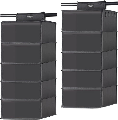 TreeHouse London XL Fedora Hat Rack with Dust Cover, Closet Hanging Cap Organizer for Cowboy Hats (Pack of 2)