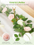 InnoGear 50 Pcs Blush Foam Fake Roses with Stems for DIY Wedding Bouquets, Centerpieces, Bridal Shower, Christmas