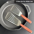 2 Pack Fish Spatula Turner - Stainless Steel Slotted Spatulas for Flipping & Grilling, Wooden Handle