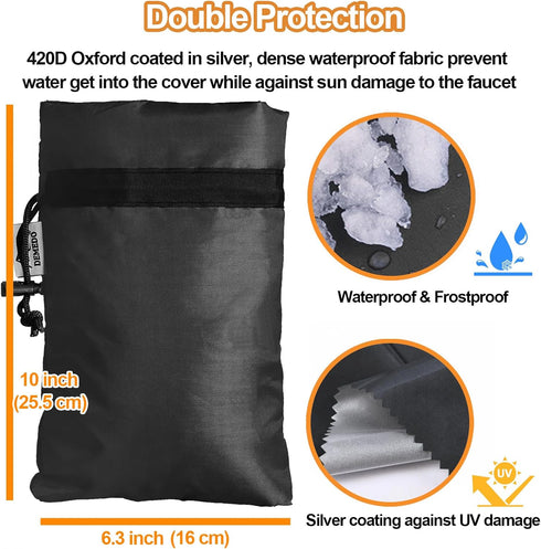 3M 10"H 6.3"W 4 Enlarge Outdoor Faucet Cover for Winter Freeze Protection, Thinsulate, x Hose Bib Covers for Wall Taps
