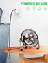 xasla 4 Inch Small USB Desk Fan, Mini Quiet Fan with Metal Construction, Strong Airflow, 360° Adjustable Tilt Angle