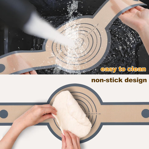 E-far Silicone Bread Sling for Dutch Oven - 2-Piece Reusable Baking Mat with Long Handle