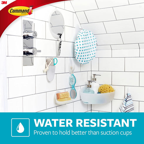 Command 1-Holder, 1- Bath Razor Holder, Clear Frosted, Water-Resistant Strip, Organize Damage-Free