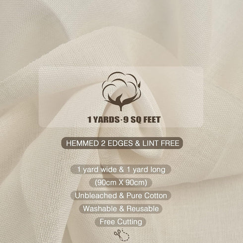 Cheese Cloths, Grade 100, 36x36Inch, 9 Sq Feet,Hemmed 2 Edges Cheese Cloth Fabric Fine Mesh Cloth,Reusable 100% Cotton Unbleached Muslin Cheesecloth for Straining,Cooking,Yogurt,Herbs by Olicity