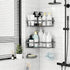 Moforoco Corner Shower Caddy Shelf Organizer Rack, Self Adhesive Grey Bathroom Shelves Basket, Home Wall Shower Inside