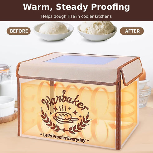 Wanbaker 68-131F 99H 6-Layer Folding Bread Proofing Box, Temp Control Timer, Foldable Dough Proofer for Sourdough