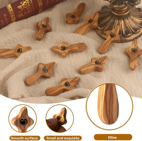 wellhouse Cross My Heart/Encouragement Gift Wooden Pocket Stress Fidget Cross Wood Christian Religious Gift