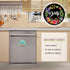 Dishwasher Magnet Clean Dirty Sign Indicator, Double Sided Kitchen Magnet with Magnetic Plate, Reversible Flower Wreath