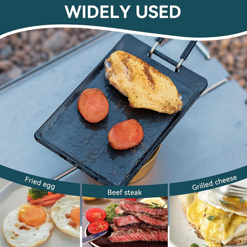Nonstick Mini Griddle, 5.1 Inch Square Skillet Pan for Grilled Cheese, Cookware for Home & Outdoor Camping