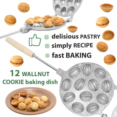 12 Walnut Cookie Mold Maker - Oreshki Mold Maker - Walnut Cookie Molds - Russian - Oreshki Maker