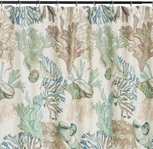 Greenland Home Fashions Fabric Sensations Shower Curtain, Atlantis, 72x72 inches, Stylish Bathroom Decor, Machine