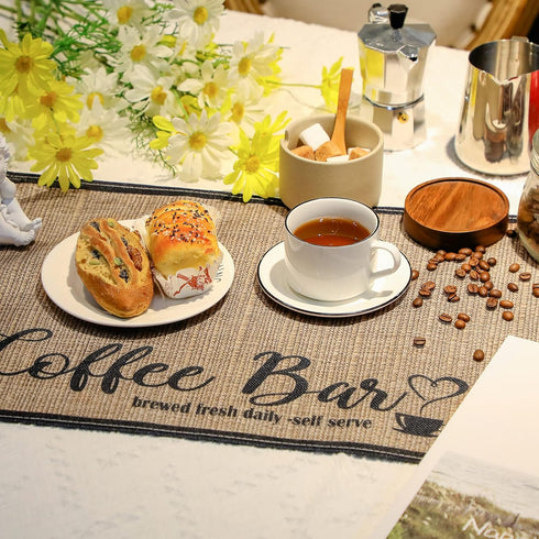 Cunhill 2 Pieces Coffee Bar Mat,Coffee Bar Accessories 20 x 14 Inch Coffee Bar Decoration Coffee Placemats for Coffee Machine, Coffee Bar, Countertops,Coffee Station Accessories(Coffee Time) by Cunhill