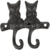 HOMSFOU 2pcs Cast Iron Cat Hook, Decorative Wall Mount Hook for Coat and Key Holder