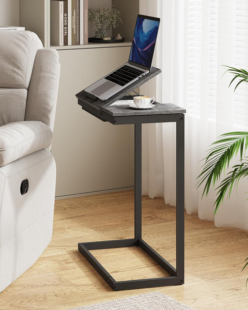 TB01BY089 TUTOTAK C Shaped End Table, Large Side Table with Storage Bag, TV Tray Under Couch Table for Livingroom