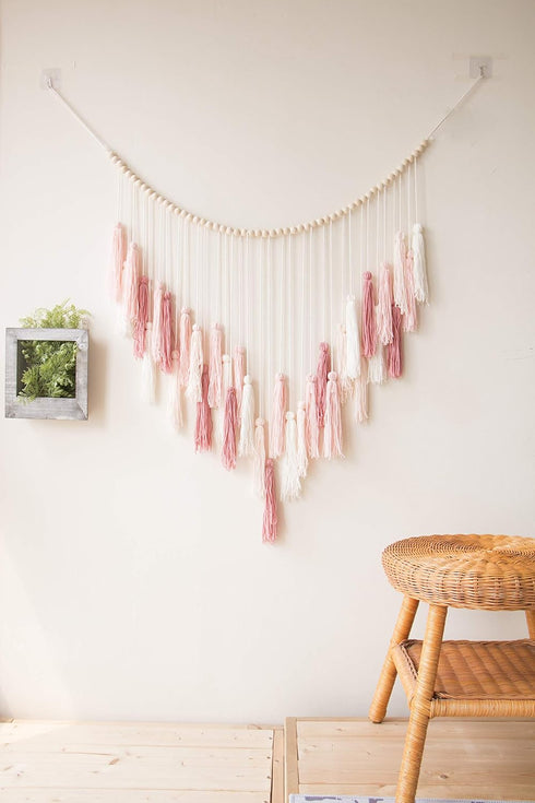 35'' 36'' Decocove Macrame Wall Hanging - Large with Wood Beads Bohemian Decor for Bedroom, Living Room and Kitchen