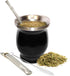 Norte Yerba Mate Cup Kit, 8-Ounces Traditional Mate Tea Cup/Gourd Set, Includes 2 Bombillas (Yerba Mate Straw) &