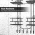 SRIWATANA Hanging Shower Caddy Over Head, Bathroom Shower Organizer Rack Holder with Hooks for Razors, Black