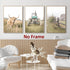 Farmhouse Scenery Pictures, Rustic Cow Wall Art, Vintage Farm Landscape Painting for Living Room