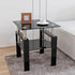 2-Tier (1, Glass Side Table Modern Glass Top Corner Table Living Room Square Side Table with Metal Leg for Living Room