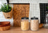 KooK Glass Storage Containers with Lids, 1 Gallon, Set of 2, Black Circular Glass Jars for Kitchen Storage