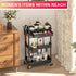 3 2 Goovilla Tier Rolling Utility Cart Organizer with Removable Drawer, Stable and Sturdy Black Rolling Storage Carts
